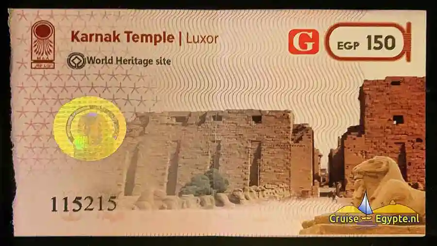 Toegang kaartje Karnak tempels